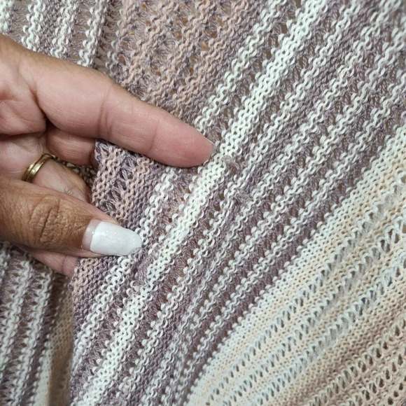 Say What Hooded Cardigan Sweater Open Size 1X Peach Purple Long Sleeve FLAWS - Picture 6 of 7